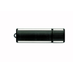 Pen USB com tampa e contorno com acabamento metálico cor preto sétima vista
