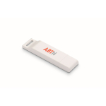 Pen USB plana com tampa protetora a condizer personalização total cor branco