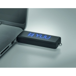 Pen USB com estrutura de personalização luminosa personalização total cor azul