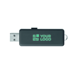 Pen USB com estrutura de personalização luminosa personalização total cor verde sétima vista
