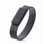 Pulseira USB compacta de silicone personalização total cor preto