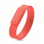 Pulseira USB compacta de silicone personalização total cor vermelho