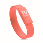 Pulseira USB compacta de silicone personalização total cor vermelho