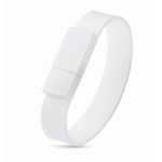 Pulseira USB compacta de silicone personalização total cor branco