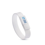 Pulseira USB compacta de silicone personalização total cor branco vista principal