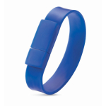 Pulseira USB compacta de silicone personalização total cor azul elétrico