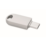 Pen USB Tipo-C de tamanho pequeno de zinco personalização total cor prateado