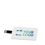 Pen USB num cartão retangular para personalizar personalização total cor branco vista principal