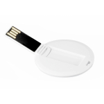 Pen USB de forma redonda para personalizar 100% personalização total cor branco quinta vista