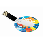 Pen USB de forma redonda para personalizar 100% personalização total cor branco