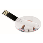 Pen USB de forma redonda para personalizar 100% personalização total cor branco