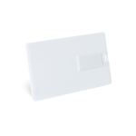 Cartão USB feito de plástico e forma de cartão de crédito cor branco