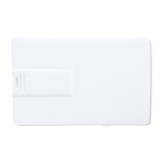 Cartão USB feito de plástico e forma de cartão de crédito cor branco