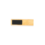Pen USB de bambu com fecho de íman e área de marcação iluminada cor castanho-claro