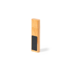 Pen USB de bambu com fecho de íman e área de marcação iluminada cor castanho-claro segunda vista