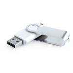 Pen USB de plástico reciclado resistente com clipe metálico giratório segunda vista