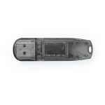 Pen USB de ABS resistente e translúcido com tampa de fecho cor preto primeira vista