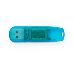 Pen USB de ABS resistente e translúcido com tampa de fecho cor azul primeira vista