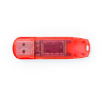 Pen USB de ABS resistente e translúcido com tampa de fecho cor vermelho primeira vista