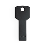 Pen USB colorida de alumínio brilhante em forma de chave cor preto primeira vista