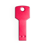 Pen USB colorida de alumínio brilhante em forma de chave cor vermelho sétima vista