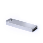 Pen USB de metal com ar minimalista ideal para porta-chaves cor prateado primeira vista