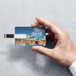 Cartão USB com ar ultraplano e mecanismo dobrável cor branco