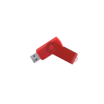 Pen USB de corpo macio e clipe metálico giratório brilhante cor vermelho primeira vista