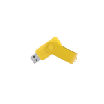 Pen USB de corpo macio e clipe metálico giratório brilhante cor amarelo primeira vista