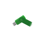 Pen USB de corpo macio e clipe metálico giratório brilhante cor verde primeira vista