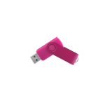 Pen USB de corpo macio e clipe metálico giratório brilhante cor fúcsia terceira vista