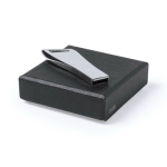 Pen USB de metal com design inovador e ranhura para pendurar cor prateado brilhante primeira vista