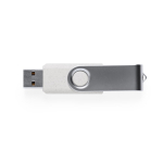 Pen USB de cana de trigo com clipe de metal giratório cor cinzento-claro segunda vista