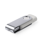 Pen USB de cana de trigo com clipe de metal giratório cor cinzento-claro terceira vista