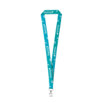Lanyard de poliéster fabricado na UE para sublimação com mosquetão cor branco