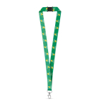 Lanyard em poliéster reciclado com fecho de segurança e mosquetão varias cores