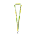 Lanyard de RPET fabricado na UE com mosquetão de gatilho cor branco primeira vista