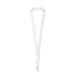 Lanyard de RPET fabricado na UE com mosquetão de gatilho cor branco