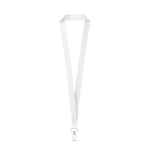 Lanyard de poliéster para sublimação com mosquetão oval cor branco