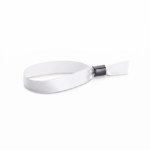 Pulseira lanyard de poliéster fabricada na UE com fecho de segurança cor branco