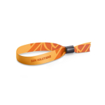 Pulseira lanyard de poliéster fabricada na UE com fecho de segurança cor branco