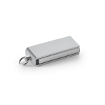 Pen USB de alumínio e tamanho mini com formato giratório cor prateado mate