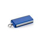 Pen USB de alumínio e tamanho mini com formato giratório cor azul real