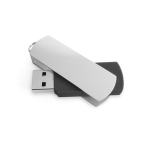 Pen USB feita de plástico com clipe de alumínio giratório cor preto