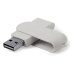 Pen USB de cana de trigo com estrutura giratória protetora cor natural primeira vista