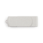 Pen USB de cana de trigo com estrutura giratória protetora cor natural