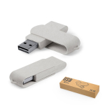 Pen USB de cana de trigo com estrutura giratória protetora segunda vista
