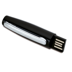 Caneta USB 2.0 de metal com clipe, tinta preta personalização total cor preto