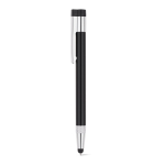 Caneta USB alumínio ponteira táctil e tinta preta personalização total cor preto