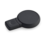 Pen USB forma circular e acabamento de borracha personalização total cor preto